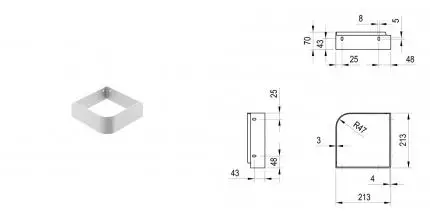 Консоль «Ravak» Yard 28 C (Yard 28 C) подвесная угловая белая Консоль «Ravak» Yard 28 C (Yard 28 C) подвесная угловая белая