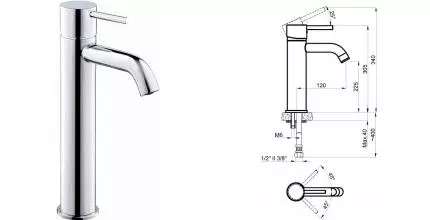 Смеситель для раковины «Azario» Tasco AZ15164551 хром