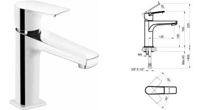 Смеситель для раковины «Azario» Treya AZ15684501 хром Смеситель для раковины «Azario» Treya AZ15684501 хром