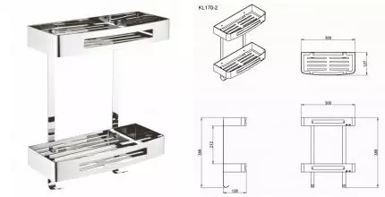 Полка в ванну «Azario» AZ1702 на стену хром