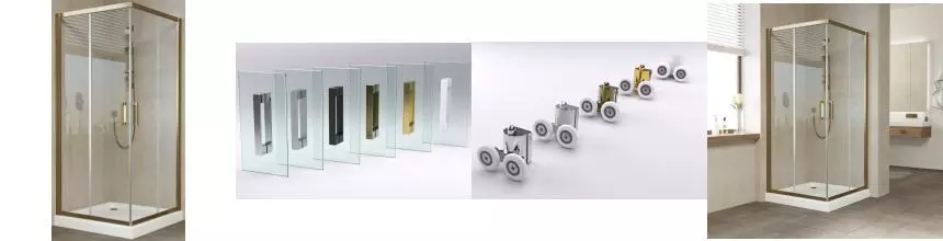 Душевой угол-ограждение «Vegas Glass» ZA Tur Novo 100/100 прозрачный/бронза без поддона универсальный