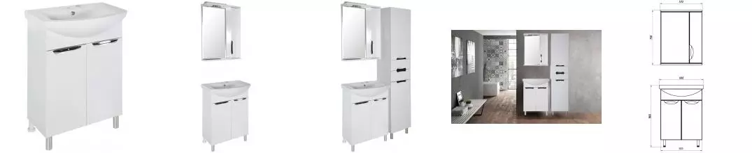 Тумба с раковиной «ASB-Mebel» Мессина 60/2 (Балтика 60) белая Тумба с раковиной «ASB-Mebel» Мессина 60/2 (Балтика 60) белая