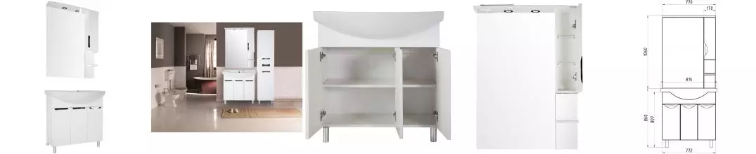 Мебель для ванной «ASB-Mebel» Мессина 80/3 белая Мебель для ванной «ASB-Mebel» Мессина 80/3 белая