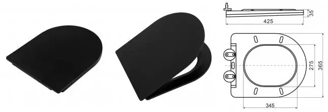 Сиденье для унитаза «Belbagno» Colorato BB062SC-MB дюропласт с микролифтом черное матовое