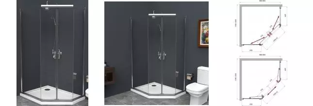 Душевой угол-ограждение «Belbagno» UNO-195-PH-2-120/90-C-Cr 120/90 прозрачный/хром многоугольный без поддона универсальный Душевой угол-ограждение «Belbagno» UNO-195-PH-2-120/90-C-Cr 120/90 прозрачный/хром многоугольный без поддона универсальный