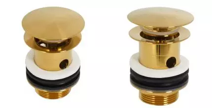 Донный клапан для раковины «Cezares» ECO-SAT-BORO с механизмом Клик-Клак золото