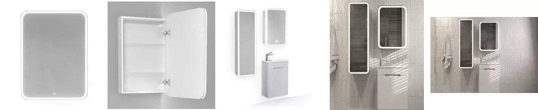 Зеркальный шкаф «Jorno» Modul 60 с подсветкой белый правый