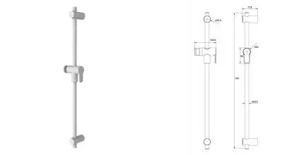 Штанга для душа «Iddis» Ray RAY70W0i17 белая матовая