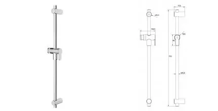 Штанга для душа «Iddis» Ray RAY70C0i17 хром Штанга для душа «Iddis» Ray RAY70C0i17 хром