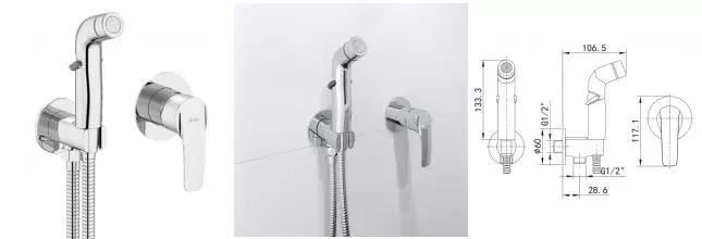 Смеситель с гигиеническим душем «Iddis» Ray RAYSBR2i08 хром