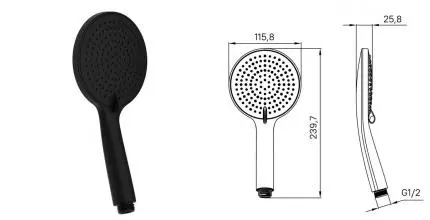 Ручная лейка «Iddis» Optima Home OPH3F0Bi18 чёрная матовая Ручная лейка «Iddis» Optima Home OPH3F0Bi18 чёрная матовая