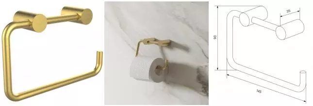 Держатель для туалетной бумаги «Iddis» Petite PETG000i43 на стену матовое золото