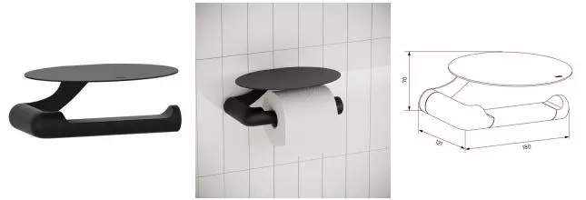 Держатель для туалетной бумаги «Iddis» Noa NOABL00i43 на стену чёрный матовый
