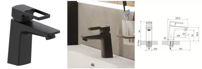 Смеситель для раковины «Iddis» Bild BILBL00i01 чёрный матовый Смеситель для раковины «Iddis» Bild BILBL00i01 чёрный матовый