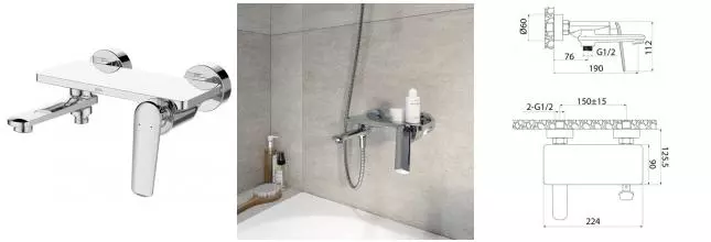 Смеситель для ванны «Iddis» Dash DASSB00i02WA хром