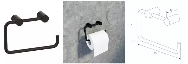 Держатель для туалетной бумаги «Iddis» Petite PETBL00i43 на стену чёрный матовый