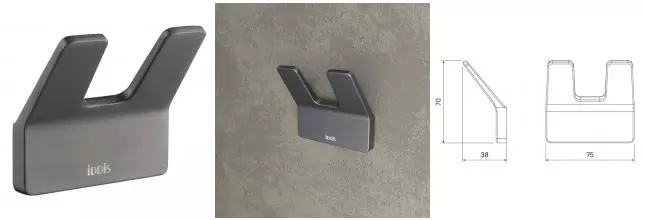 Двойной крючок «Iddis» Slide SLIGM20i41 на стену графит Двойной крючок «Iddis» Slide SLIGM20i41 на стену графит