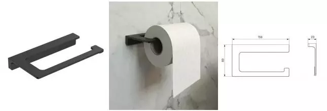 Держатель для туалетной бумаги «Iddis» Slide SLIBS00i43 на стену чёрный матовый