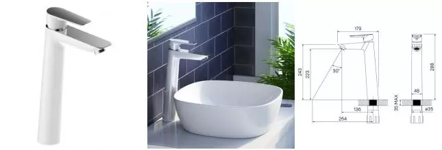 Смеситель для раковины «Iddis» Cloud CLOSB01i01 белый/хром