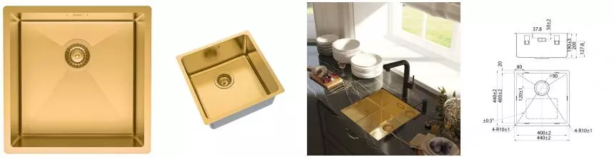 Мойка для кухни «Iddis» Edifice EDI44B0i77 44/44 нержавеющая сталь золото