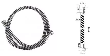 Душевой шланг «Iddis» Shower Hose A50611 2.0 200 см хром/чёрный Душевой шланг «Iddis» Shower Hose A50611 2.0 200 см хром/чёрный