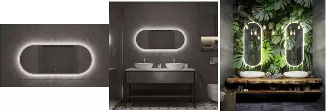 Зеркало «Art&Max» Bari 120/50 с подсветкой белый матовый