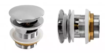 Донный клапан для ванны «Art&Max» AM-DR-CR с механизмом Клик-Клак хром