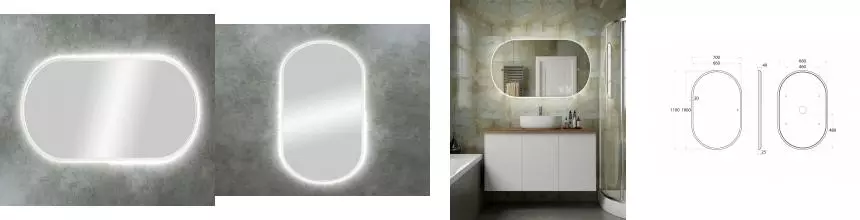 Зеркало «Art&Max» Bari 110/70 с подсветкой белый матовый