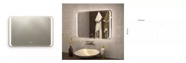 Зеркало «Art&Max» Elegant 100/80 с подсветкой