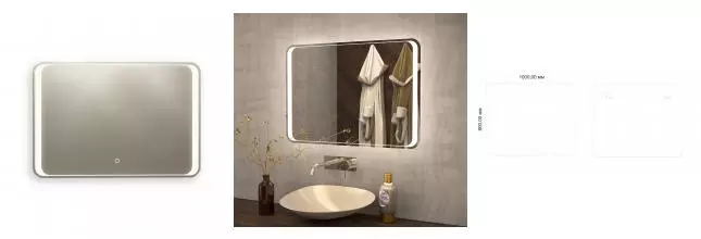 Зеркало «Art&Max» Elegant 100/80 с подсветкой Зеркало «Art&Max» Elegant 100/80 с подсветкой