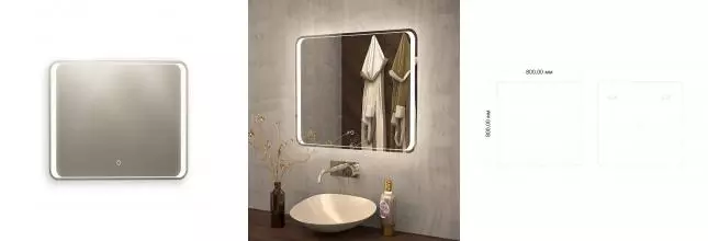 Зеркало «Art&Max» Elegant 80/80 с подсветкой