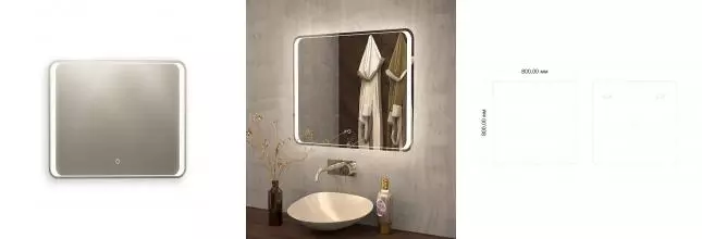 Зеркало «Art&Max» Elegant 80/80 с подсветкой Зеркало «Art&Max» Elegant 80/80 с подсветкой