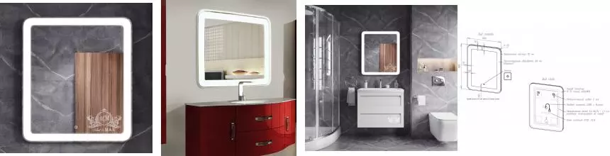 Зеркало «Art&Max» Latina 60/80 с подсветкой Зеркало «Art&Max» Latina 60/80 с подсветкой