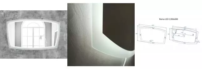 Зеркало «Art&Max» Roma 120/70 с подсветкой