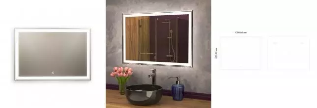 Зеркало «Art&Max» Zoe 100/80 с подсветкой