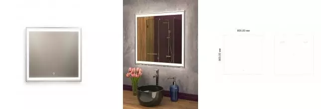 Зеркало «Art&Max» Zoe 80/80 с подсветкой Зеркало «Art&Max» Zoe 80/80 с подсветкой