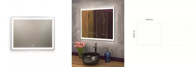 Зеркало «Art&Max» Zoe 90/80 с подсветкой Зеркало «Art&Max» Zoe 90/80 с подсветкой