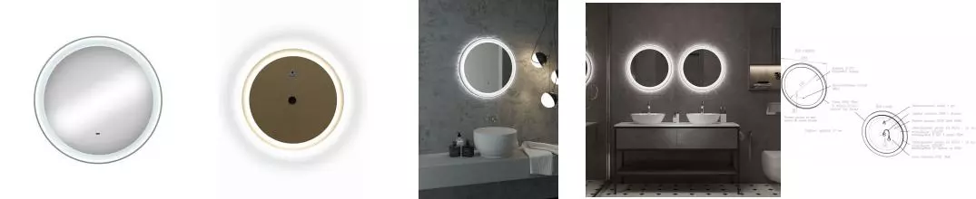 Зеркало «Art&Max» Napoli 60 с подсветкой белый матовый