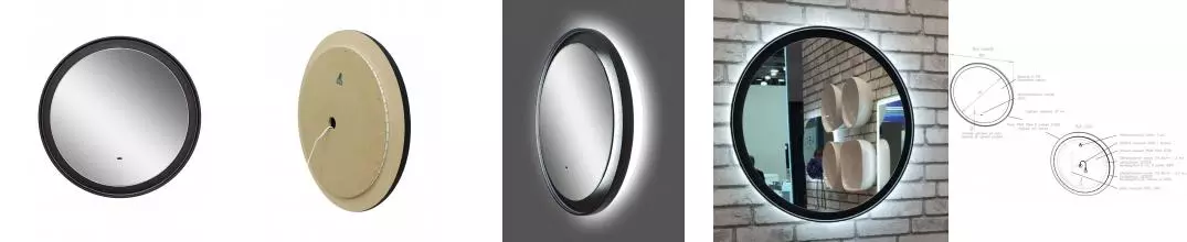 Зеркало «Art&Max» Napoli 80 с подсветкой чёрный матовый