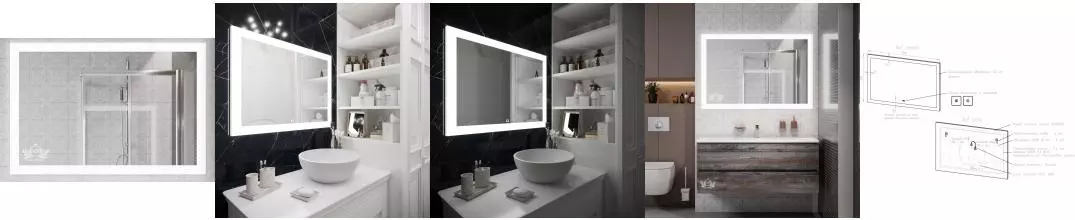 Зеркало «Art&Max» Soli 120/80 с подсветкой и подогревом