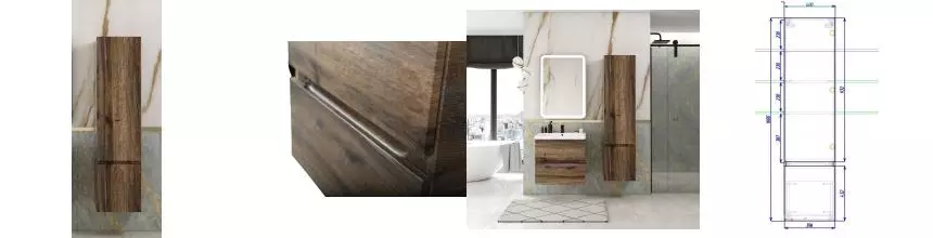 Пенал «Art&Max» Techno 40 подвесной Дуб бомонд лофт правый