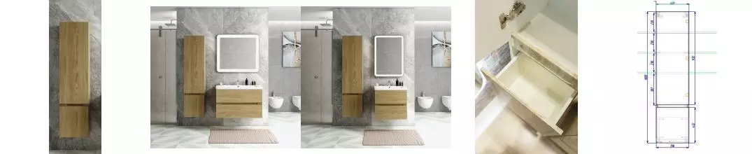 Пенал «Art&Max» Techno 40 подвесной Дуб мадейра левый