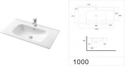 Раковина «Art&Max» 102/47 AM7110-100 фарфоровая Bianco Lucido