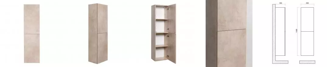 Пенал «Art&Max» Verona push 40 подвесной Pietra Chiaro универсальный Пенал «Art&Max» Verona push 40 подвесной Pietra Chiaro универсальный