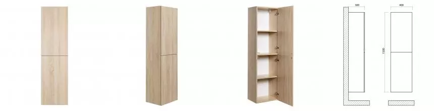 Пенал «Art&Max» Verona push 40 подвесной Rovere Chiaro Sonoma универсальный Пенал «Art&Max» Verona push 40 подвесной Rovere Chiaro Sonoma универсальный