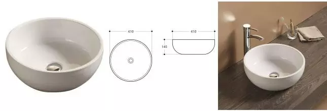 Раковина «Art&Max» 41/41 AM-109 фарфоровая белая