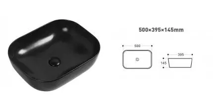 Раковина «Art&Max» 50/40 MB AM110-T-MB фарфоровая чёрная матовая Раковина «Art&Max» 50/40 MB AM110-T-MB фарфоровая чёрная матовая