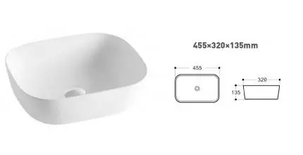 Раковина «Art&Max» 46/32 AM280-T фарфоровая белая