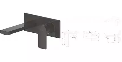 Внешняя часть смесителя «Bravat» Eddie P8369402BW-ENG чёрный матовый Внешняя часть смесителя «Bravat» Eddie P8369402BW-ENG чёрный матовый
