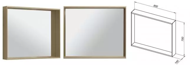 Зеркало «Allen Brau» Reality 90 с подсветкой латунь браш